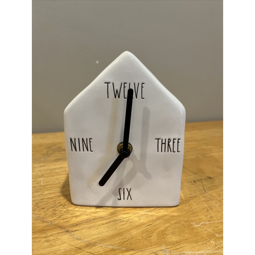 Rae Dunn Artisan Collection House‎ Shaped Clock Numbers Spelled Out Tested